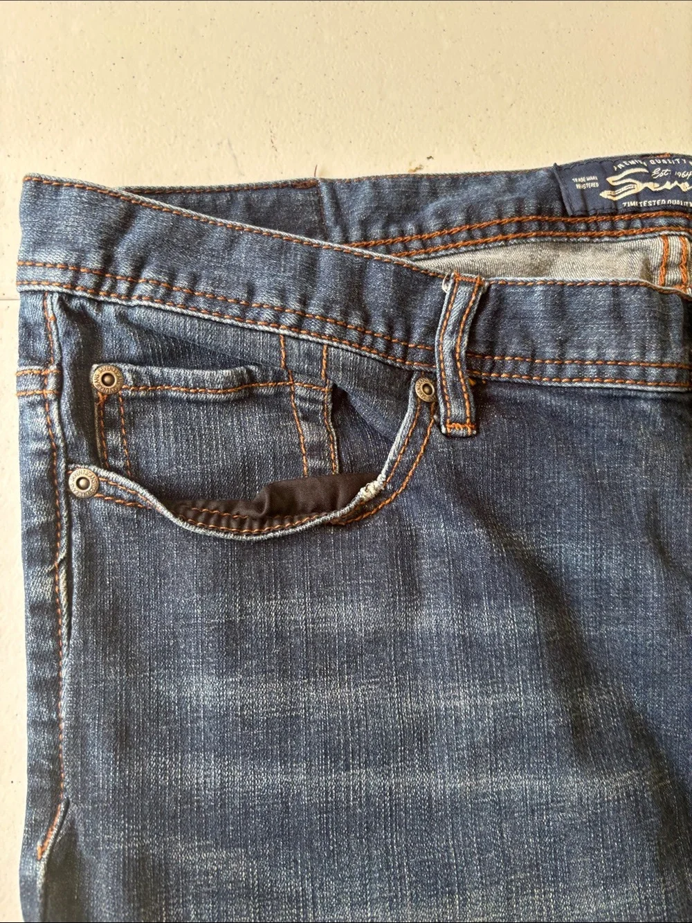 Seven7 Men's Dark Blue Straight Jeans Skinny 38x32